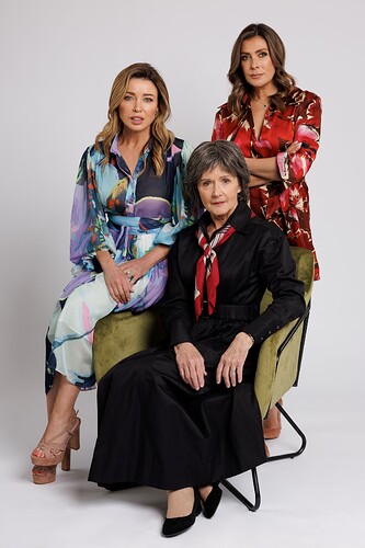 IMPOSTER. L-R Dannii Minogue, Jackie Woodburne & Kym Marsh