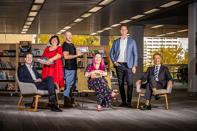 Prize Jury L-R Anthony De Ceglie, Kris Williams, Holden Sheppard, Rachael Johns, Scott Jones, Hon Dr Tony Buti MLA