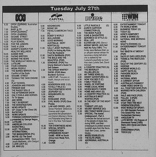 LakeTimesTVGuide_27/7/1993