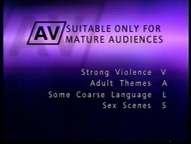 Channel Nine - AV Classification Warning for "Sudden Impact" - NWS-9 24/5/2003