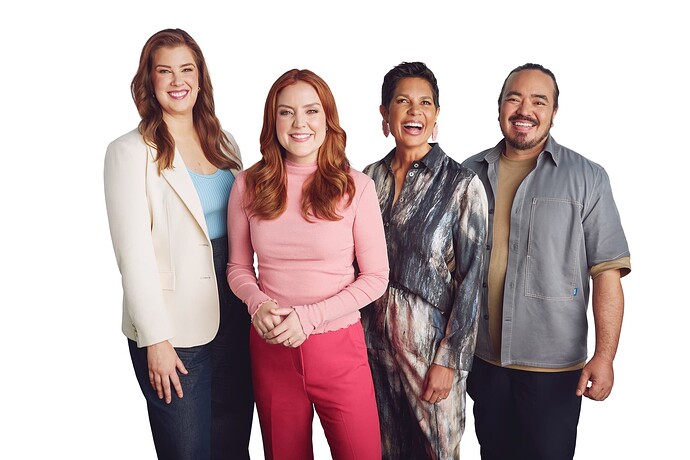 The Brighter Side S2_Jess Irvine, Georgie Tunny, Narelda Jacobs, and Adam Liaw