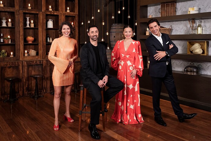 MasterChef Australia. Sofia Levin, Andy Allen, Poh Ling Yeow, Jean-Christophe Novelli.