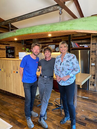 Johanna with Mat and Anna from the Salvage Yard House