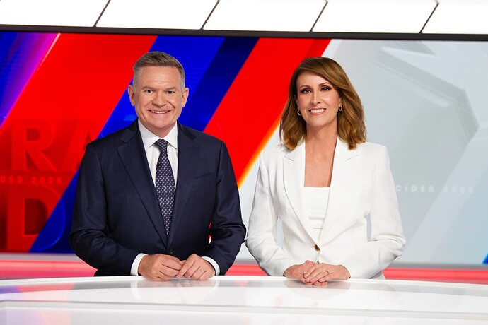 Michael Usher and Natalie Barr - 7NEWS Australia Decides Election 2025