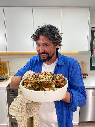 Colin makes sausage stuffed onions