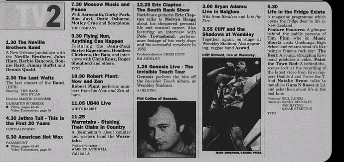 The Channel 2 Coca-Cola Music Weekend (Sun 26 Nov 1989 - overnight and daytime)