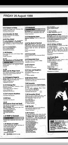 3. Friday 26 August 1988 (TV One)