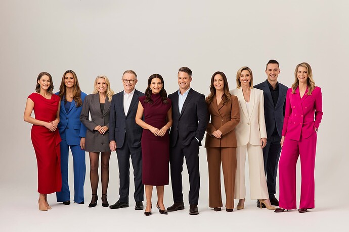 10 NEWS+ Samantha Butler, Brianna Parkins, Angela Bishop, Hugh Riminton, Amelia Brace, Denham Hitchcock, Ursula Heger, Ashleigh