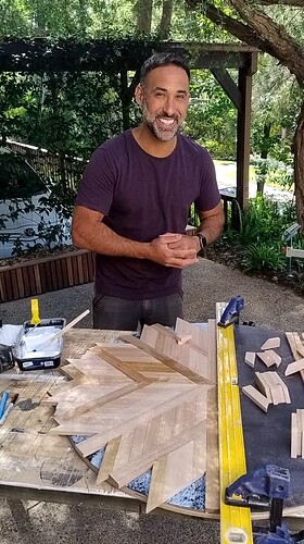 Adam makes a parquentry table