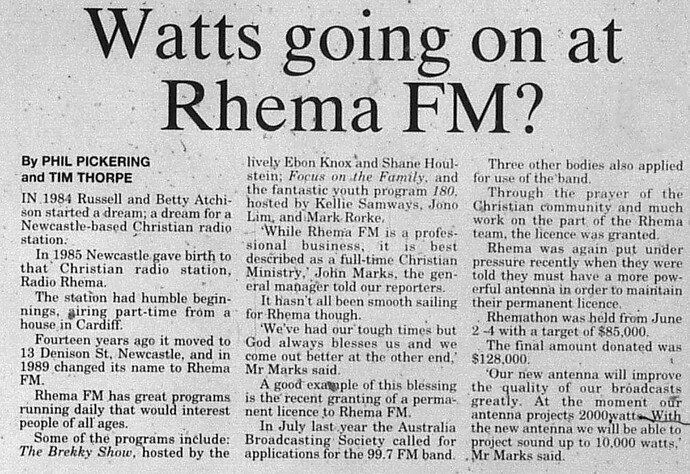 ScanPro0007 Rhema FM 3 Oct 2000