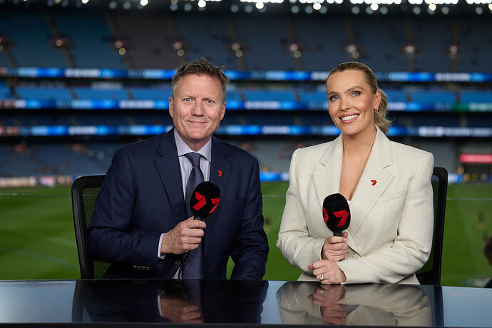 James Brayshaw and Abbey Holmes Friday Night Footy on Seven