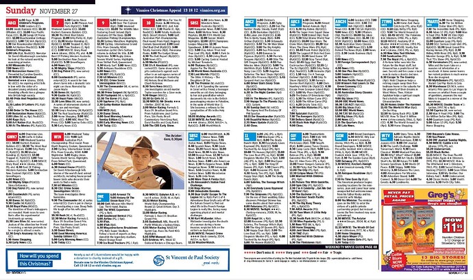 Perth TV Guide 27112011