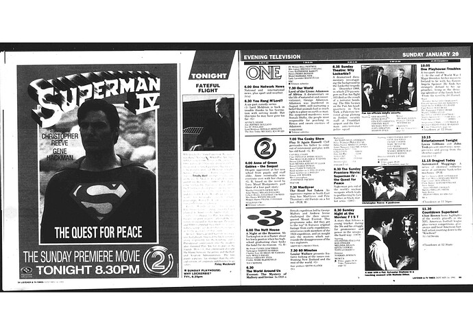 Sun 20 Jan 1991 - evening