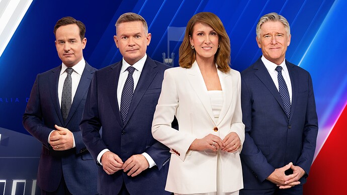 Hugh Whitfeld, Michael Usher, Natalie Barr, Mark Riley - 7NEWS Australia Decides Election 2025