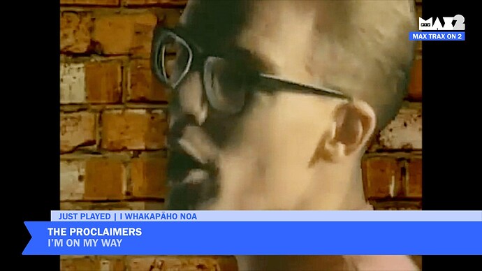 "Just played" - current song lower-third/super (MAX 2)