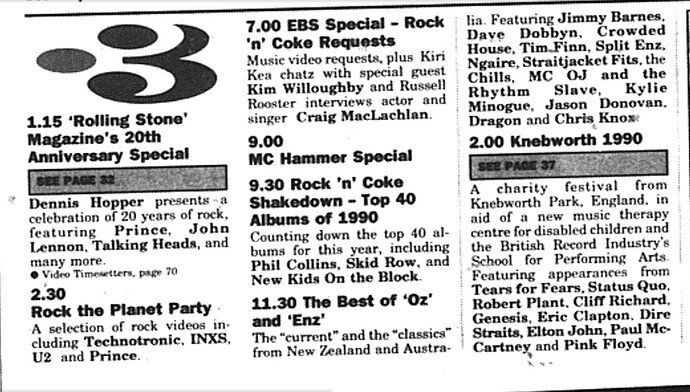 Coca-Cola Rock 'n' Coke (Sun 9 Dec 1990)