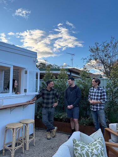 Adam and Charlie make a winter entertaining space for Jacqui and Brad