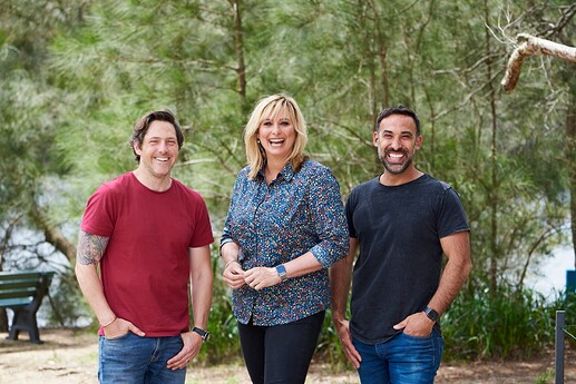 Charlie Albone, Johanna Griggs and Adam Dovile from Better Homes and Gardens