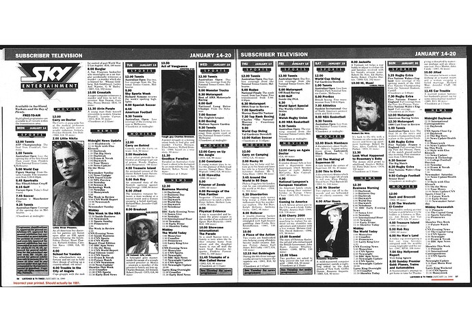 Week commencing 14 Jan 1991