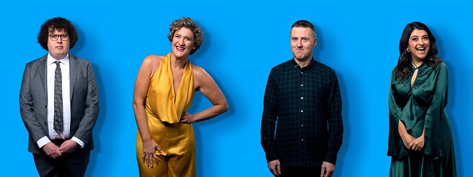 Ray O'Leary, Virginia Gay, Lloyd Langford, and Susie Youssef. Thank God You're Here. Episode 5.