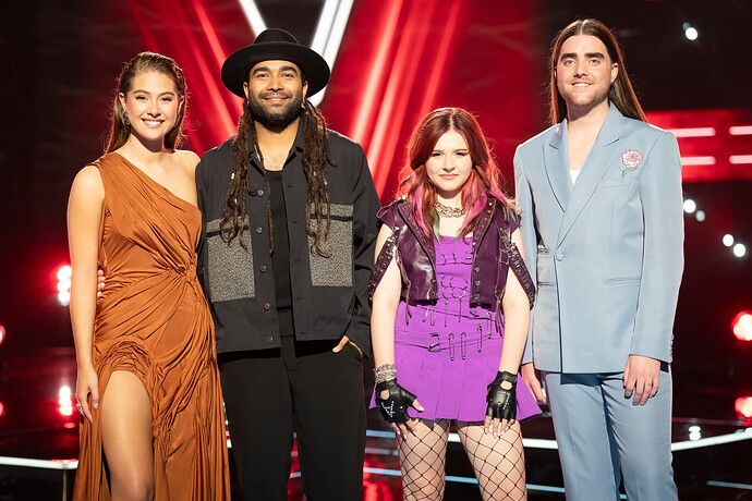 The Voice S13_Grand Finalists (L-R) Jaedyn Randell, Reuben De Melo, Annie Jones and SKYE