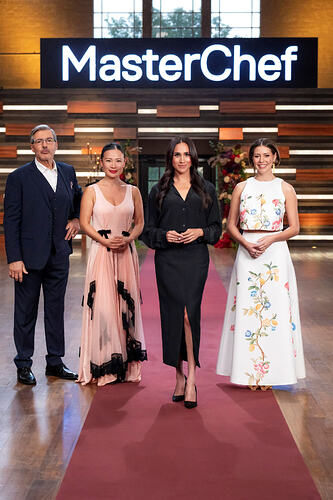 MasterChef Australia - L-R - Jean-Christophe Novelli; Poh Ling Yeow; Meghan, Duchess of Sussex; Sofia Levin