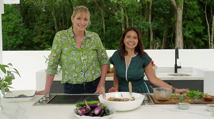 CLARISSA AND JOH - EGGPLANT AND HALOUMI SALAD - EP28