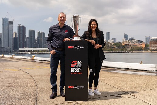 Seven's Mark Beretta and Mel McLaughlin Bathurst