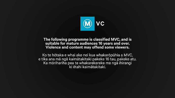 Classification/audience advisory - M-VC