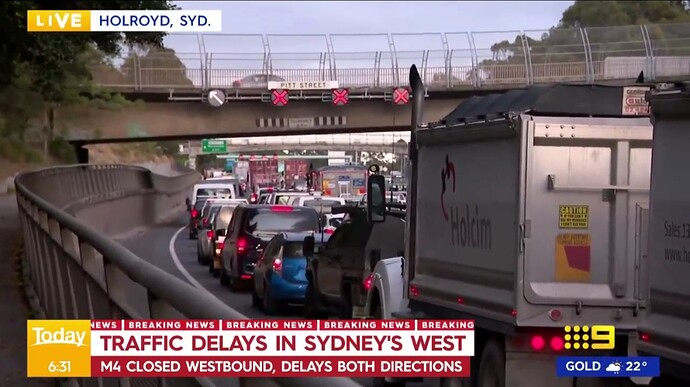 Nine Today Sydney M4 Traffic 130924