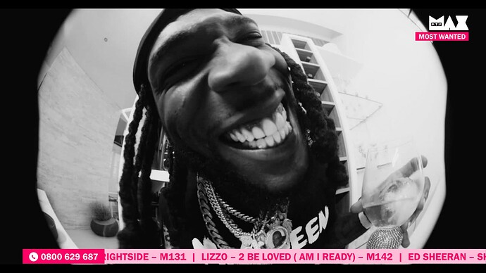 Music video request ticker (MAX)