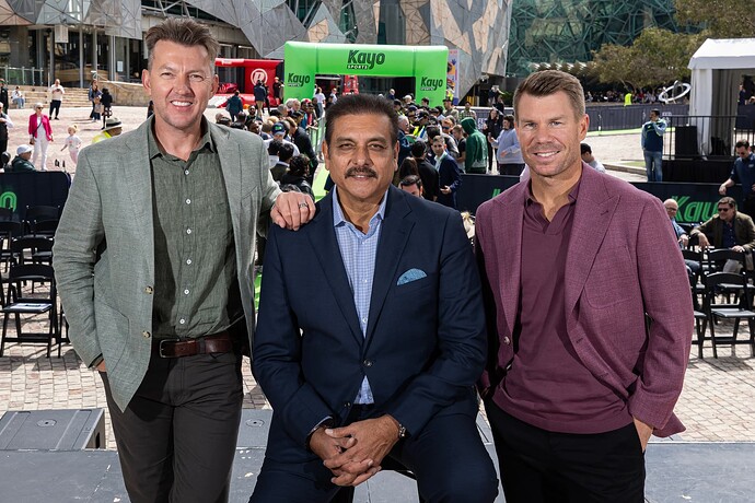 Fox Cricket_Brett Lee, Ravi Shastri and David Warner