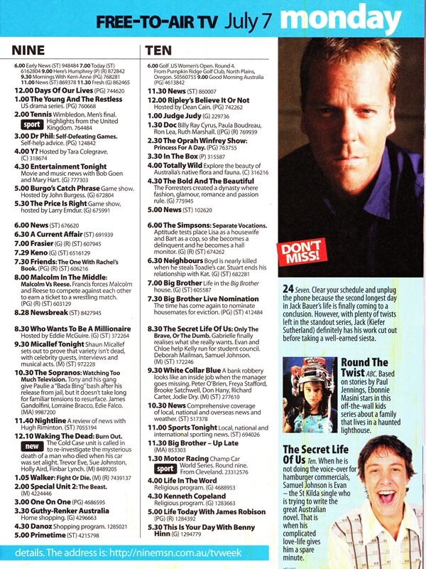 Classic TV Listings TV History Media Spy