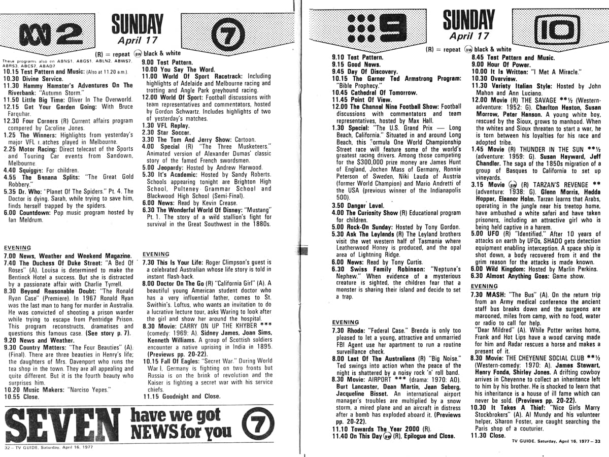 Classic TV Listings - TV History - Media Spy